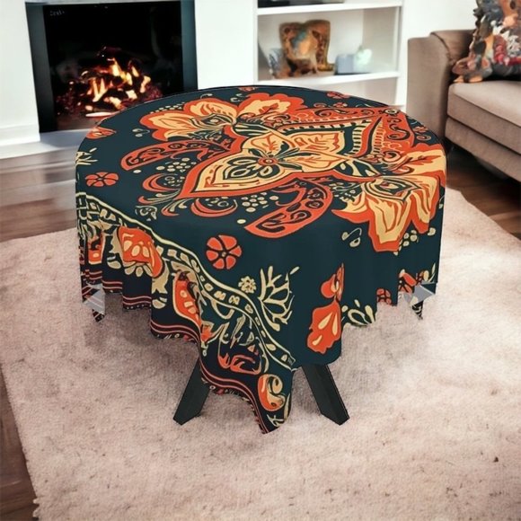 Boho Tablecloth | Vintage Tablecloth | Floral table cloth | Rectangle Square - Picture 2 of 10